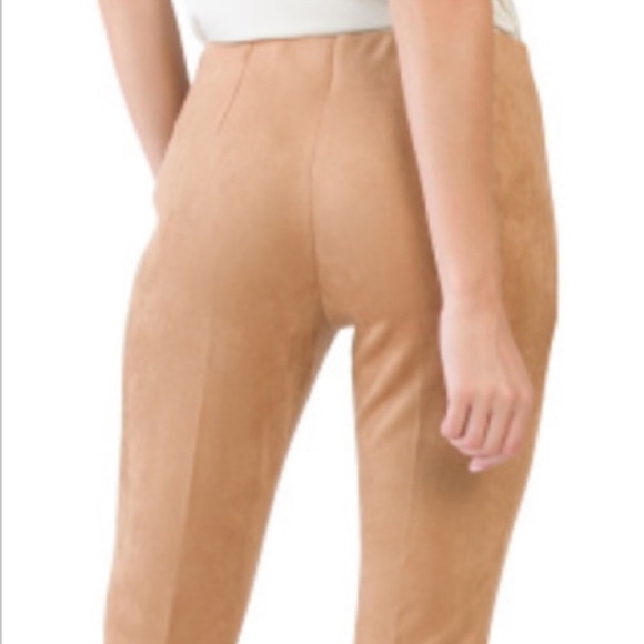 Zac and Rachel faux suede slim fit pull on ankle length pant cognac size large - Picture 2 of 4